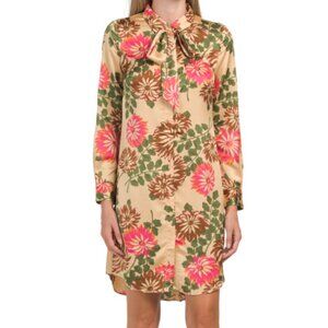 Flora Bea | Natalie Floral Midi Shirt Dress w/ Removable Waist Tie  | NWT